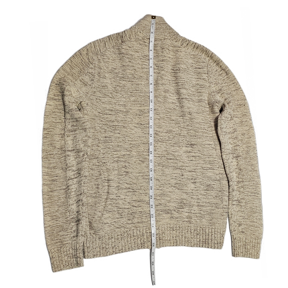 Guess Beige Marbled Zip Up Mock Neck Sweater Men - Picture 13 of 15